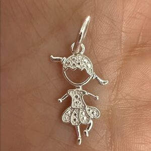 Little girl Daughter Charm Pendant In
950 Sterling Silver Made in Perú